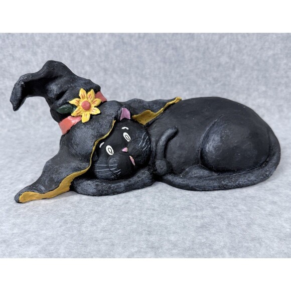 VTG 2001 Y2K Halloween Cat Figurine Kathy Hatch Escape Pumpkin Patch Item 79824 - Picture 1 of 12